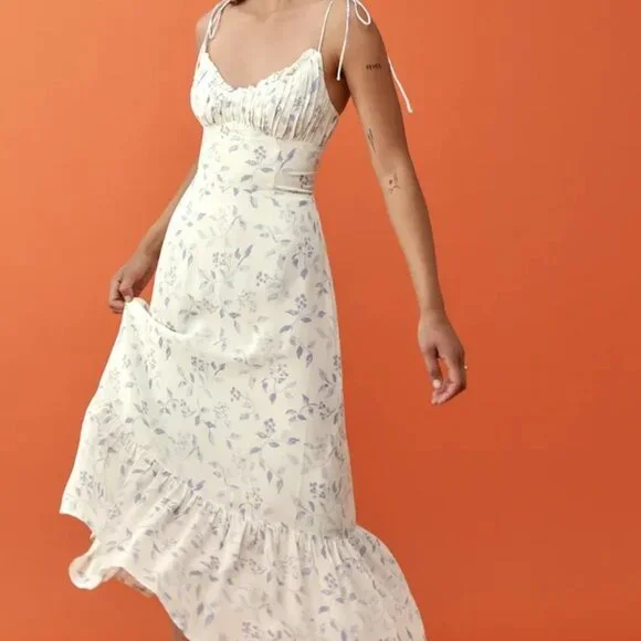waist a line dress Gathered Waist A-Line Maxi Dress – shopaleena main image 0